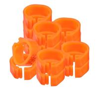 Veemoon 100 Pcs Numbered Plastic Poultry Leg Rings for Chickens and Small Poultry, Reusable Secure Fit Bird Foot Bands in Orange for Aviary and Farm Identification