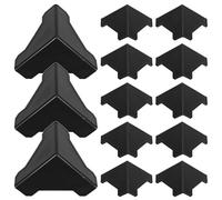 Veemoon 100 Pcs Plastic Corner Protectors for Carton Packing Simple Operation and Safe Protective Design, Black Furniture Corner Guards for Shipping and Packaging