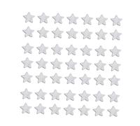 Veemoon 100 Pcs Silver Pentagram Wood Discs DIY Craft Educational Math Teaching Tools for Boys Pupils with Hole Durable Wooden Star Beads for Art Projects and Learning Supplies