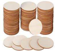 Veemoon 100 Pcs Unfinished Round Wood Circles Blank Wooden Discs with Smooth Surfaces Timber Craft Slices for DIY Painting and Home Decorations