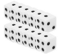 Veemoon 100pcs 12mm Acrylic White Dice with Black Dots Standard 6-sided Game Dice Set for Board Games Party Accessories and Math Teaching Tools
