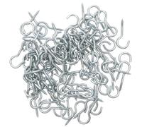 Veemoon 100pcs 304 Stainless Steel Screw-in Eye Hook Screws, Blue Zinc Coated Self-Tapping Ceiling Hooks for Home Cup and Jewelry Display Hanging, Heavy Duty Industrial Hardware