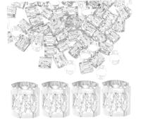 Veemoon 100pcs Adjustable Silver Dreadlock Jewelry Rings Metal Hair Clips for Braids Ponytail Accessories Comfortable Secure Grip for Women