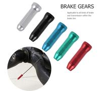 Veemoon 100pcs Brake Cable End Caps Set Aluminum Wire Core Covers for Bikes, Wine Red Black Silver Blue Fluorescent Green, Compatible with Road and Mountain Bicycle Brake Gears