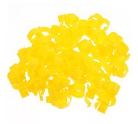 Veemoon 100pcs Chicken Leg Bands, Lightweight Plastic | Yellow Snap Buckle Design, Easy Identification, Wide Application for Ducks and Poultry, Gentle on Feet Random Color