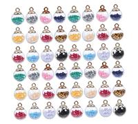 Veemoon 100Pcs Colorful Glass Ball Charms with Star Decor DIY Jewelry Making Supplies for Earrings Necklaces and Hair Accessories for Craft Lovers