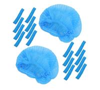 Veemoon 100pcs Disposable Non-woven Hair Nets for Salon Food Service Elastic Mesh Caps Blue for Hygiene Protection