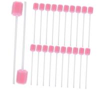 Veemoon 100pcs Disposable Pink Mouth Swabs Soft Hexagon Sponge Sticks for Oral Care Teeth Cleaning and Gum Moistening Daily Hygiene Use