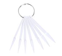 Veemoon 100Pcs Fan Shaped Nail Display Boards for Manicure Art Practice White Nail Color Plates for Easy Reordering and Smooth Application for Beginners and Professionals