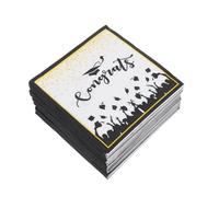 Veemoon 100pcs Graduation Party Napkins Thick Paper with Unique Mortarboard Design Graduation Cloth Napkin for Indoor Outdoor Celebrations Tableware Decoration