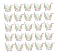 Veemoon 100PCS Handmade Paper Cranes Pre Folded Origami Birds for Weddings Showers and Tea Parties Effortless Decoration Pearl White for Photo Backdrops