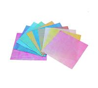 Veemoon 100pcs Iridescent Origami Paper Squares Shiny Colored Craft Colors for DIY Arts Paper Cranes and Creative Projects