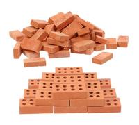 Veemoon 100Pcs Miniature Simulation Bricks for DIY Sand Table Crafting Authentic Mini Brick for Creative Landscaping Robust Material for Miniature Structures