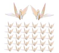 Veemoon 100PCS Pearlescent White Origami Paper Cranes Pre Folded Handmade Decorations for Outdoor Wedding Parties Showers Weather Resistant Garden Decor