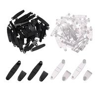 Veemoon 100pcs Plastic Keychain Connectors Clips for Key Rings Flexible Small Plastic Clip Snap Jump Ring Id Badge Holder Strap Connector