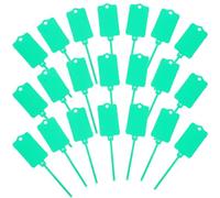 Veemoon 100pcs Plastic Mark Label Writable Hang Sign Green Self-Locking Sturdy Pp Tags for Indoor DIY Cable and Plant Identification