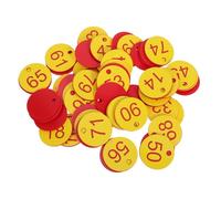 Veemoon 100pcs Plastic Number Tags Id Tags Round Hole for Suitcase Labels Identification Small Plastic for Coat and Lockers