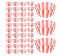 Veemoon 100pcs Red and White Striped Baking Cupcake Liners Medium Size Oil-Resistant Paper Cups for High-Temperature Cake Muffin Baking at Home