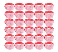 Veemoon 100pcs Red PVC Medical Identification Wristbands for Adults with Adjustable Snap Closure, Waterproof Patient Id Bands for Hospital and Clinical Use