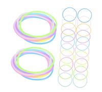 Veemoon 100pcs Silicone Jelly Hair Ties Colorful Night Glow Wristbands for Men Women Soft Reliable Scrunchies for Quick Hair Styling and Secure Hold at Weddings Parties