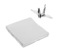 Veemoon 100pcs Single Sided Pearlized Origami Paper for DIY Crafts Tear Resistant Silver Square for Handmade Cranes Hearts Scrapbooking and Home Decoration