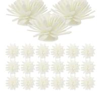 Veemoon 100pcs Small Artificial Daisy Flower Aromatherapy Diffuser Accessories Milk White Pe Foam Flowers with Reed Stems for Home and Office Essential Oil Diffusers