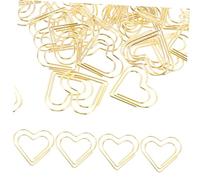 Veemoon 100pcs Small Heart Paper Clips Metal Paper Clamp Creative Shaped Bookmark Clips for Office Document Organizing and School Supplies