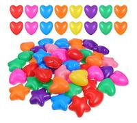 Veemoon 100pcs Thickened Heart and Star-shaped Pool Balls Set, Educational Ocean Ball Pit for Indoor Play, Party, and Swimming Pool Activities