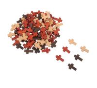 Veemoon 100pcs Wooden Cross Charm with Holes for Jewellery Making