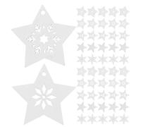 Veemoon 100pcs Wooden Five-Pointed Star Ornament Craft DIY Home Decor Small Stars for Christmas Party Tree Hanging Unfinished Wood Cutouts