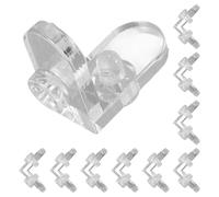 Veemoon 10pcs Acrylic L Brackets Corner Braces with Screws, Small Right Angle Support Brackets for Display Cases and Shelves, Removable Fixing Corner Joints for Retail Fixtures