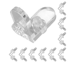 Veemoon 10pcs Acrylic L Brackets Corner Braces with Screws, Small Right Angle Support Brackets for Display Cases and Shelves, Removable Fixing Corner Joints for Retail Fixtures