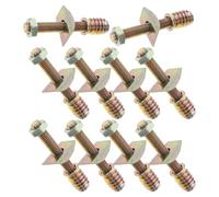 Veemoon 10pcs Bed Frame Screw Set M8x60 Iron Hardware Accessories with Screws, Nuts and Half Moon Washers for Veneered Bed Frame Replacement and Routine Maintenance