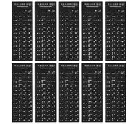 Veemoon 10pcs Black Background Keyboard Stickers with White Lettering, Pvc Material, Individually Removable Letters, for Language Self-learning and Gift, Universal Replacement Keyboard