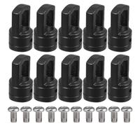 Veemoon 10pcs Black Iron Chandelier Loop Ring Hooks with Inner Thread, 10mm