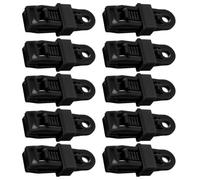 Veemoon 10pcs Black Tent Clips Wind Rope Clamps Camping Clamp Fixing Clips for Outdoor Canopy Awning Tent Accessories