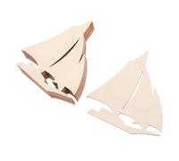 Veemoon 10pcs Blank Wooden Sailboat Cutouts DIY Craft Supplies Nautical Summer Ocean Party Decorations Unfinished Wood Slices for Hanging Wall Ornaments
