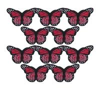 Veemoon 10pcs Butterfly Sewing Appliques, Polyester Sew-on and Iron-on Patches with Unique Design and Vibrant Visual Impact, for Clothing Repair, Decoration and DIY Projects on Bags