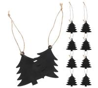 Veemoon 10pcs Christmas Mini Hanging Chalkboard Tags Double-Sided Small Wooden Blackboard Jute String for Holiday Decorations and DIY Crafts
