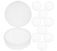 Veemoon 10pcs Clear Makeup Sponge Holder Round Cosmetic Storage Box for Jewelry Candy and Beads Portable Organizer for Easy Travel and Access