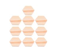 Veemoon 10pcs DIY Polygonal Hexagon Wood Blocks Special-Shaped Solid Wood Boards for Craft Projects Easy to Draw and Write