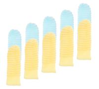 Veemoon 10pcs Dog and Cat Toothbrushes Pet Toothbrush Improved Dental Care Promote Stronger Teeth Polyester Finger Design for Effective Cleaning Suitable for Large Dogs and Cats