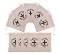 Veemoon 10pcs Drawstring Cloth Bags for Hangover Survival Kit, Multi-purpose Rustic Design Pouches to Secure Contents, for Wedding Parties and Single Party Favour Bags
