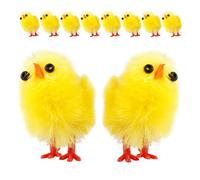 Veemoon 10pcs Easter Chick Decoration, Small Fluffy Chick Ornaments Cute FuzzyMiniature Chicken Decor for Garden Home Decoration Easter Favor Egg Hunt