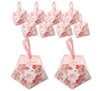 Veemoon 10pcs Elegant Paper Wedding Candy Boxes with Large Capacity for Gifting and Celebration, Sophisticated Pink Chocolate Wrapping Boxes to Enhance Wedding Atmosphere