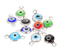 Veemoon 10Pcs Evil Eye Charms Round Pendants for DIY Jewelry Making Crafts Necklace Charms Unique Connectors for Bracelets Mixed Colors