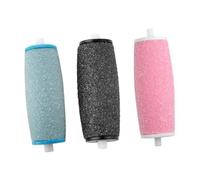 Veemoon 10pcs Extra Coarse Replacement Roller Refill Heads for Electronic Foot File Pedicure Accessory Hard Skin Remover with Black Light Blue Blue Pink Rollers for Callus and Rough Skin