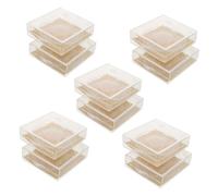 Veemoon 10pcs Eyelash Storage Case with Tray Dustproof Lash Organizer Box for False Eyelash Extension Airtight Cosmetic Container for Women Frosted Gold