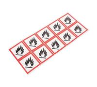 Veemoon 10pcs Flammable Liquid Warning Sticker PVC Adhesive Caution Sign 5x5cm Safety Label for Hazardous Materials and Flammable Liquids