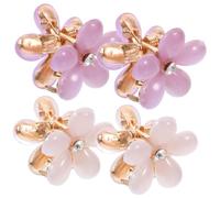 Veemoon 10pcs Flower Hair Claw Clips for Women, Crystal Mini Claw Clips with Flower Design, Stay in Place and No Hurt the Skin, Aluminum Alloy and Pp Material, for Festivals and Proms